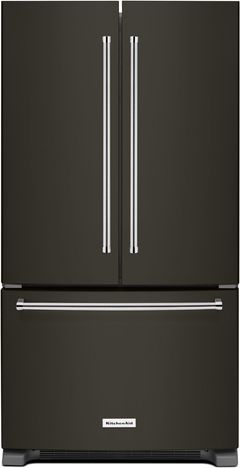 KitchenAid® 20 Cu. Ft. Black Stainless Steel with PrintShield™ Finish Counter Depth French Door Refrigerator-KRFC300EBS