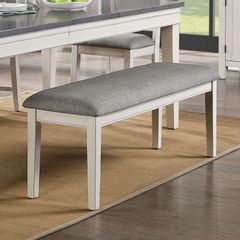 Furniture of America® Lakeshore Gray and White Bench