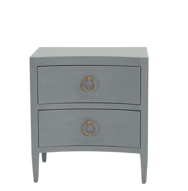 Bramble Mornington Pale Blue Linen Wrapped Nightstand | Miskelly Furniture