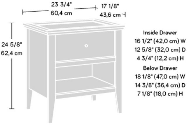 Larkin White 23 2 Drawer Nightstand