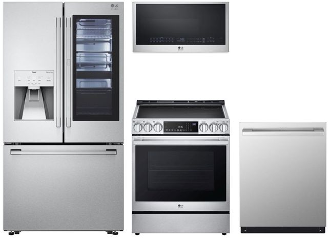 LG Studio Front Control Induction Range Kitchen Package