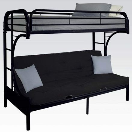ACME Furniture Eclipse Collection Black Twin XL/Queen Futon Bunk Bed 0