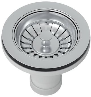 Rohl® Polished Chrome Manual Basket Strainer Without Remote Pop-Up