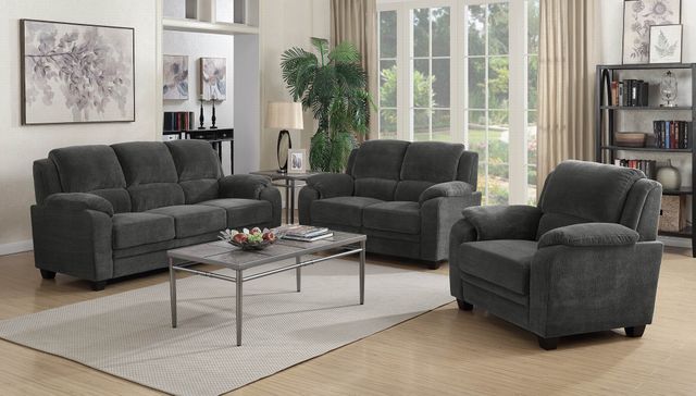 Coaster® Northend 3 Piece Charcoal Living Room Set