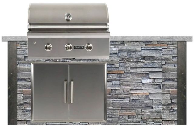 Coyote Outdoor Living 6' Stone Gray Stacked Stone Grill Island