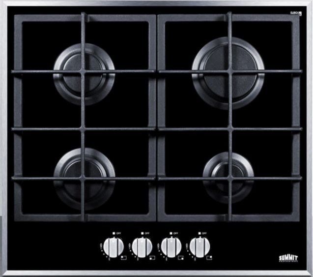 white glass gas cooktop