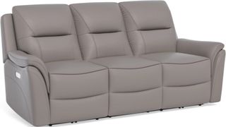 Flexsteel® Fallon Gray Power Reclining Sofa with Power Headrests
