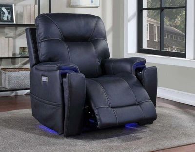 dark blue leather chair