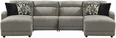 Signature Design by Ashley® Colleyville 4-Piece Stone Right-Arm Facing Power Reclining Sectional with Chaise and Console
