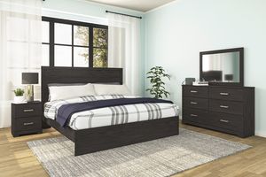 Signature Design by Ashley® Belachime 4 Piece Dark Charcoal King Bedroom Set