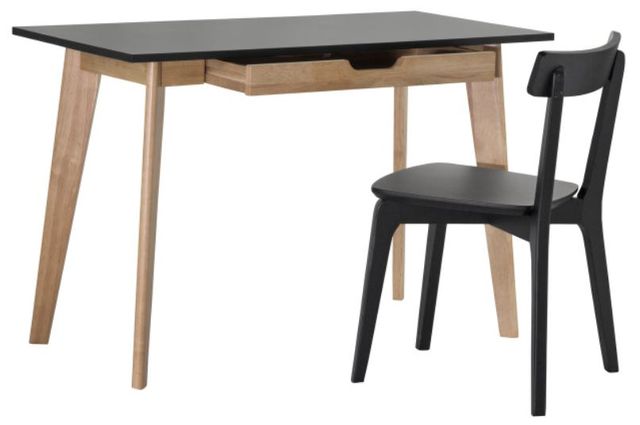 Bernards Black Desk and Chair Set-0