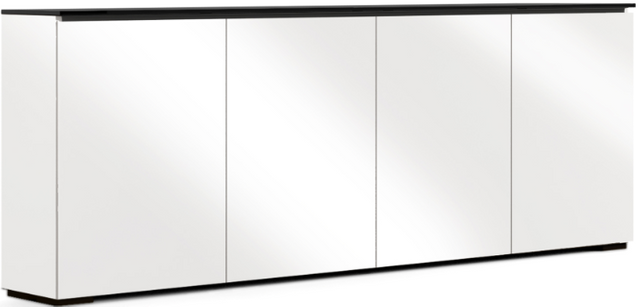 Salamander Designs® Chameleon Miami Low Profile 347M Warm Gloss White With TV Mount Speaker Integrated Cabinet 1