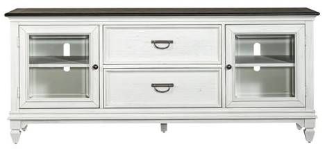 Liberty Allyson Park Wirebrushed White Entertainment TV Stand-1