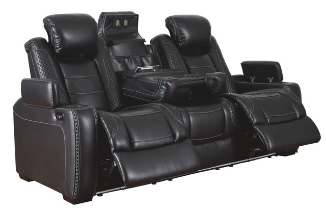 Signature Design by Ashley® Party Time Midnight Power Reclining Sofa with Adjustable Headrest-0