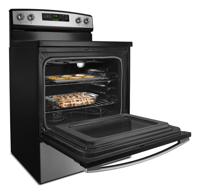 Amana® 30" Black on Stainless Free Standing Electric Range- AER6603SFS 4