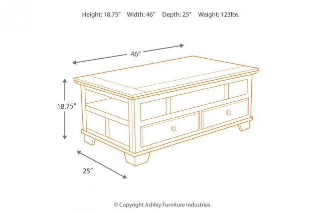 Signature Design by Ashley® Gately Medium Brown Lift Top Coffee Table 11