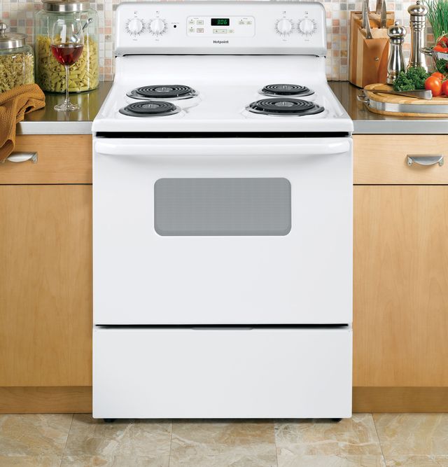 Hotpoint® 30" White Free Standing Electric Range 17