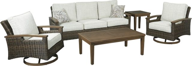 Signature Design by Ashley® Paradise Trail Medium Brown Sofa with Cushion 7
