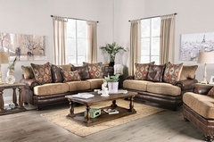 Furniture of America® Fletcher Brown/Tan Sofa and Loveseat