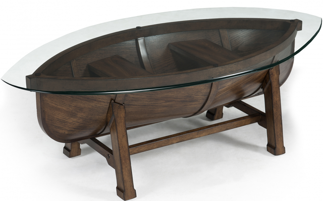 Magnussen Home® Beaufort Dark Oak/Glass Oval Cocktail Table-0