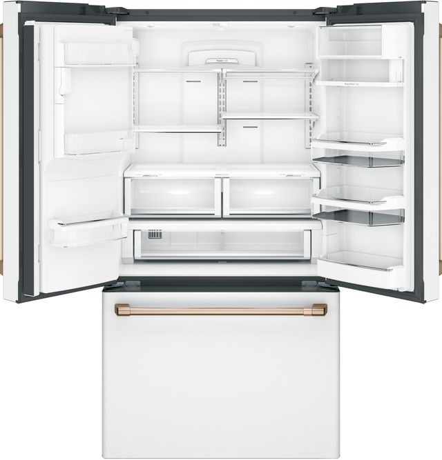 Réfrigérateur à portes françaises à profondeur de comptoir de 36 po Cafe™ de 22,2 pi³ - Blanc mat 2