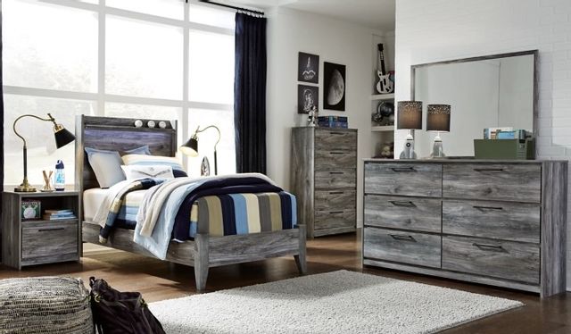 Signature Design by Ashley® Baystorm 2-Piece Gray Twin Panel Bed with Dresser Set-3