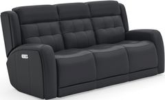 Flexsteel® Grant Denim Power Reclining Sofa with Power Headrests