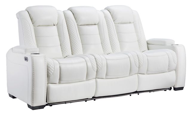 Signature Design by Ashley® Party Time White Power Reclining Sofa