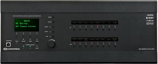 Crestron® DigitalMedia™ 8x8 Switcher with Redundant Power Supplies 1