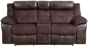 Steve Silver Co.® Trento Charcoal Dual-Power Reclining Loveseat with Console
