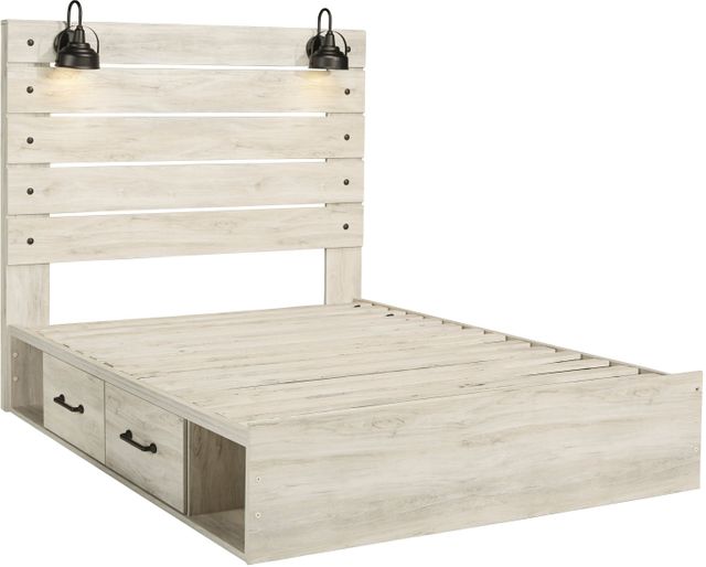 Signature Design by Ashley® Cambeck Whitewash King Panel Bed with Side Storage-1