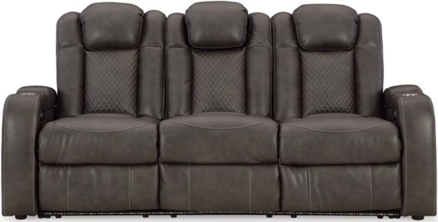 Signature Design by Ashley® Fyne-Dyme Shadow Power Reclining Sofa | Big ...