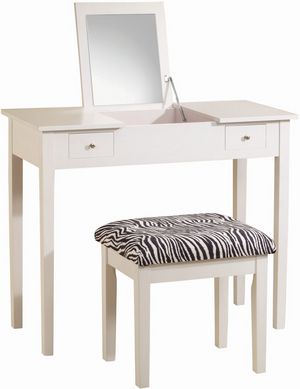 Coaster® 2-Piece White/Zebra Vanity Set