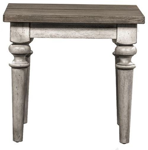 Liberty Heartland Antique White Rustic End Table-1