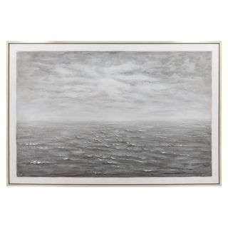 Sagebrook Home Ocean Painting with Silver Frame 62x42