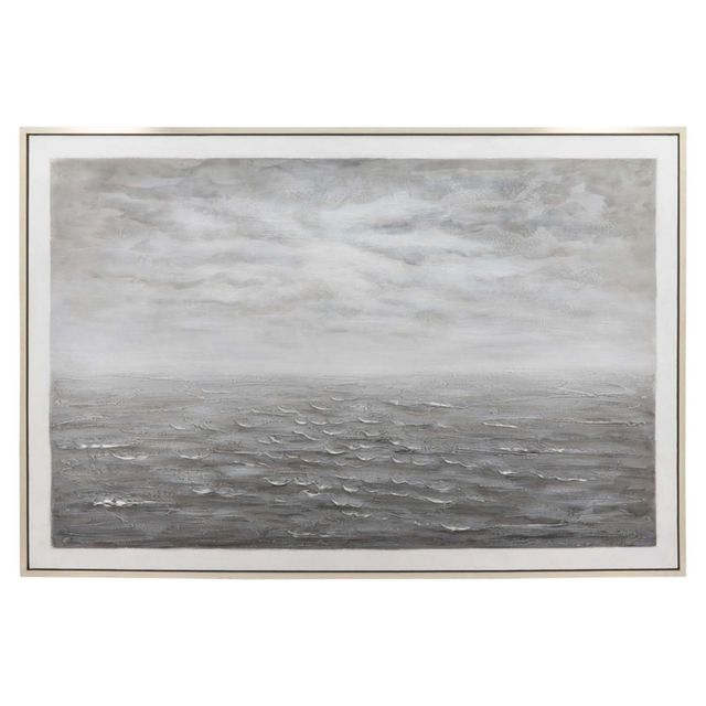 Sagebrook Home Ocean Painting with Silver Frame 62x42-0