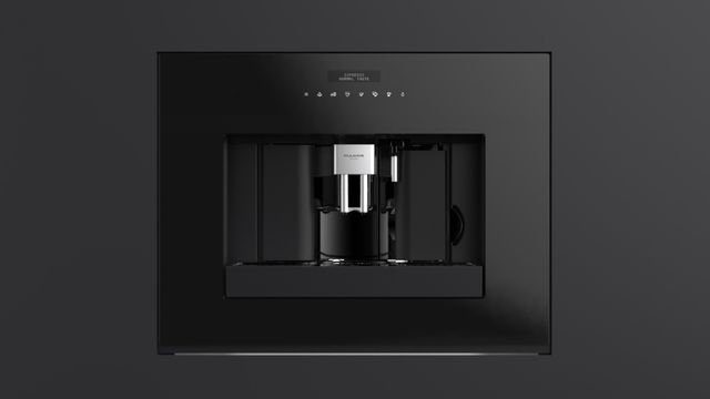 Fulgor Milano Distinto 24" Black Glass Built-In Coffee Maker 1