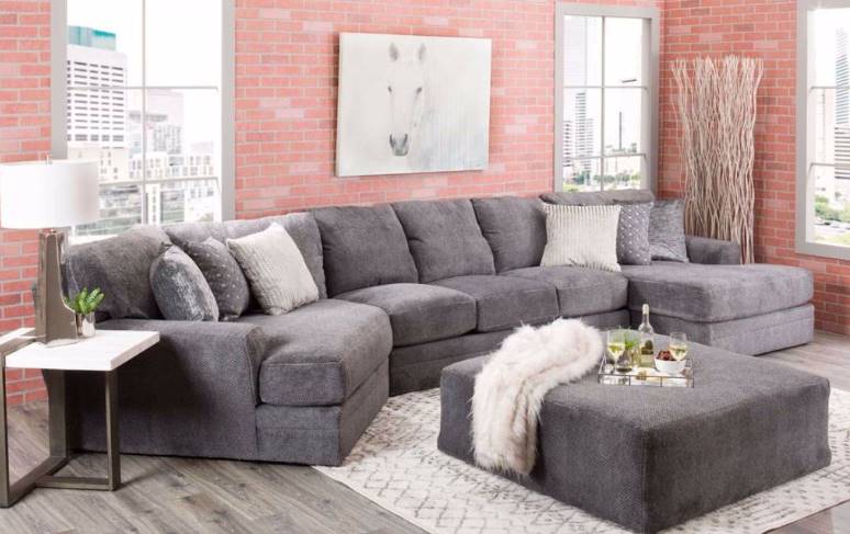 Jackson Furniture Mammoth 3 Piece Smoke Sectional Sofa | Fischer ...