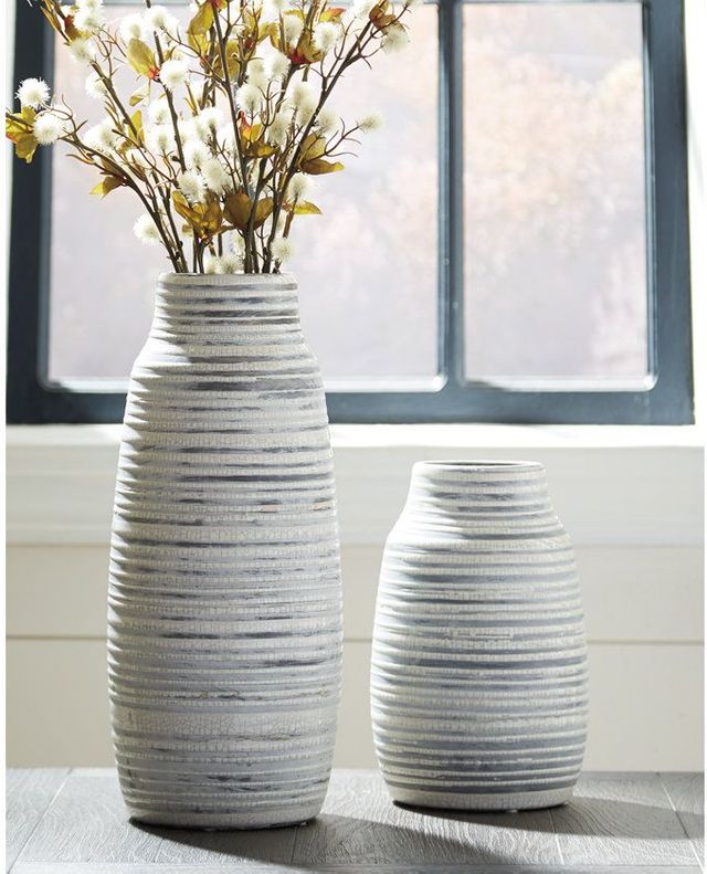 Signature Design by Ashley® Donaver Set of 2 Gray and White Vase-1