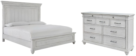 Kanwyn whitewash deals king bedroom set