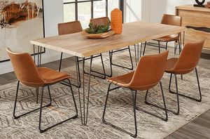 Palm Grove 75 in. Dining Table and 4 Brown Chairs
