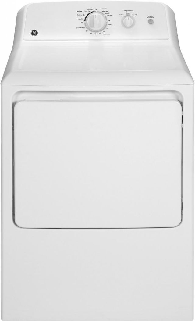 GE® 6.2 Cu. Ft. White Front Load Gas Dryer-0