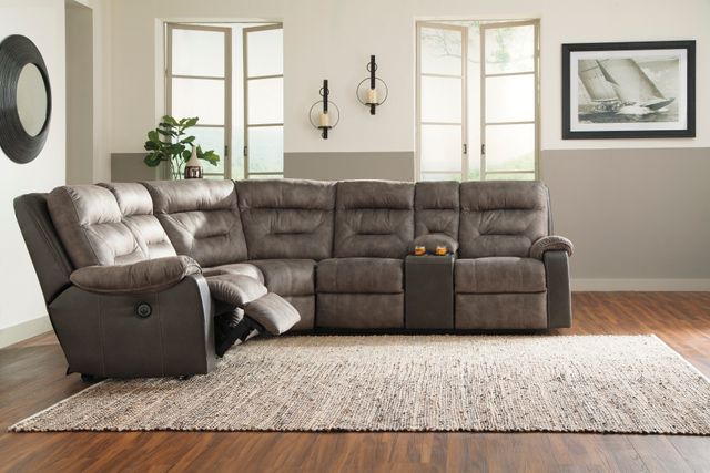 Benchcraft® Hacklesbury Right Arm Facing Double Reclining Power Console Loveseat 0