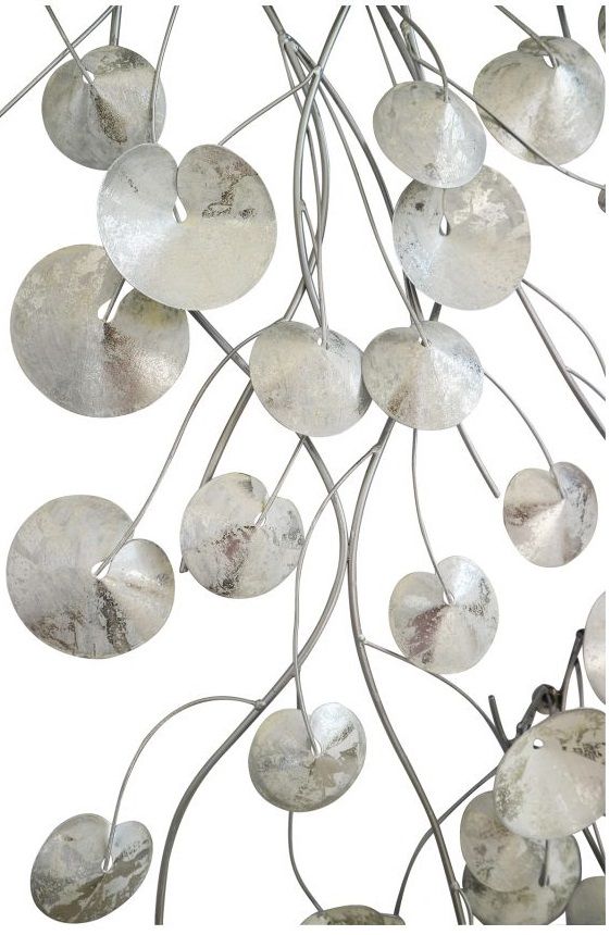 Moe's Home Collections Aurella Metallic Silver Set of 2 Leaves Wall Decor 2