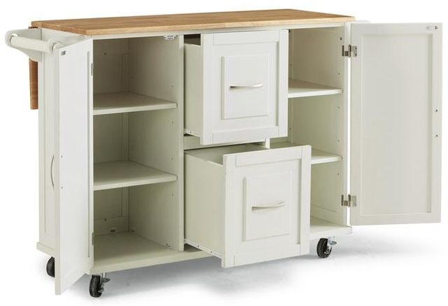 homestyles® Dolly Natural Maple/White Kitchen Cart-1