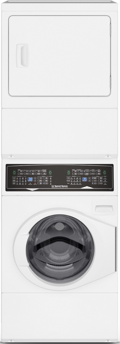 Speed Queen® SF7 3.5 Washer, 7.0 Cu. Ft Electric Dryer White Stack Laundry