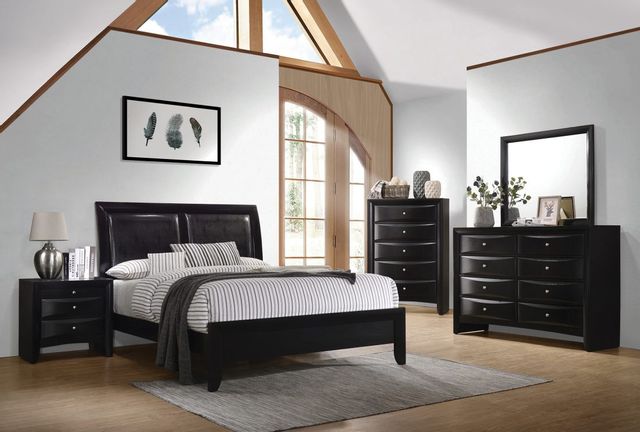 Coaster® Briana Black Queen Upholstered Panel Bed 2
