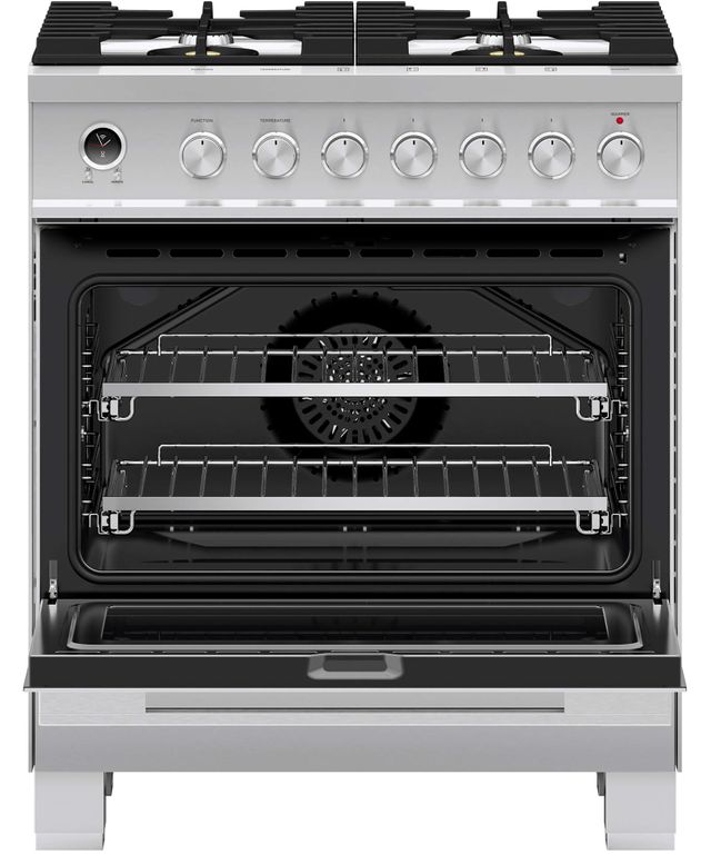 Fisher & Paykel 30" Brushed Stainless Steel Freestanding Dual Fuel Natural Gas Range-2