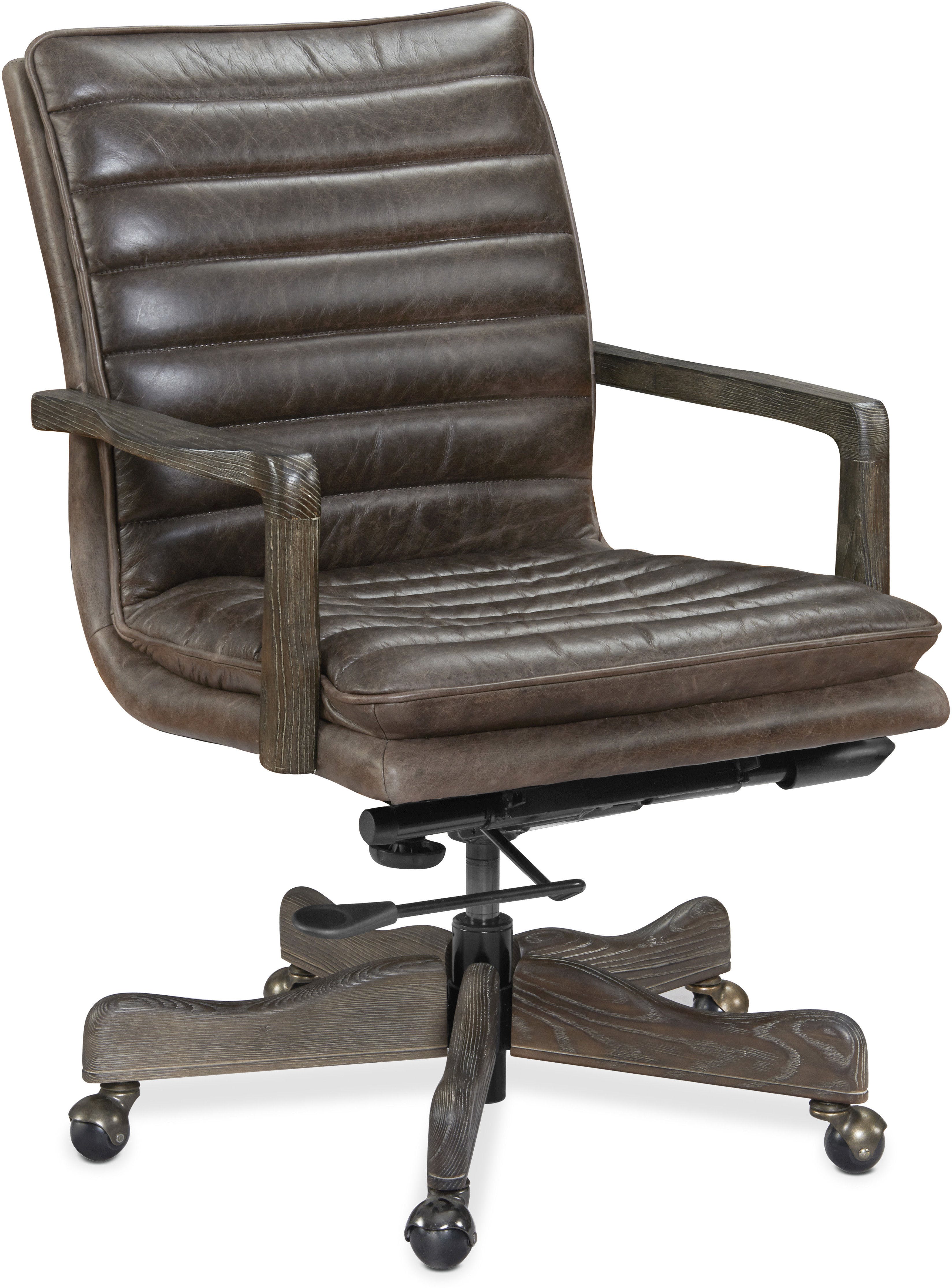 Hooker® Furniture EC Brown Langston Executive Swivel Tilt Chair with Metal Base