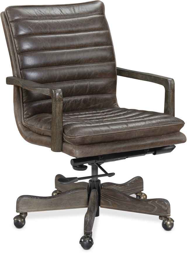 Hooker® Furniture EC Brown Langston Executive Swivel Tilt Chair with Metal Base-0